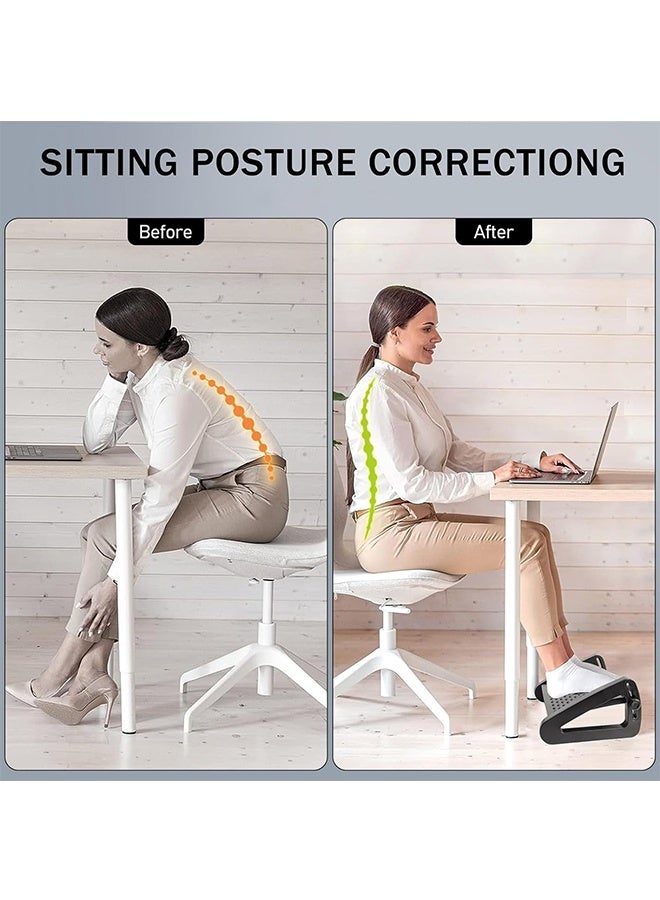 TodyJeyHo Foot Rest for Under Desk at Work,Ergonomic 6 Heights Adjustable Footrest withMassage Roller & Firm Non-Slip Legs, Portable Under Desk Foot Stool for Home,Office (Black) - Image 4