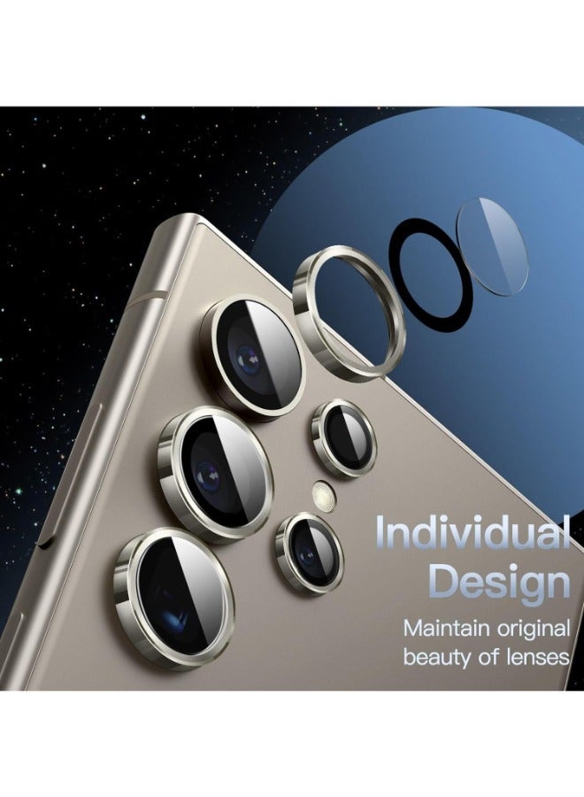 Camera Lens Protector for Samsung Galaxy S24 Ultra (Titanium) Single Ring Cover 9H Tempered Glass HD 1 Set - Titanium - Image 3