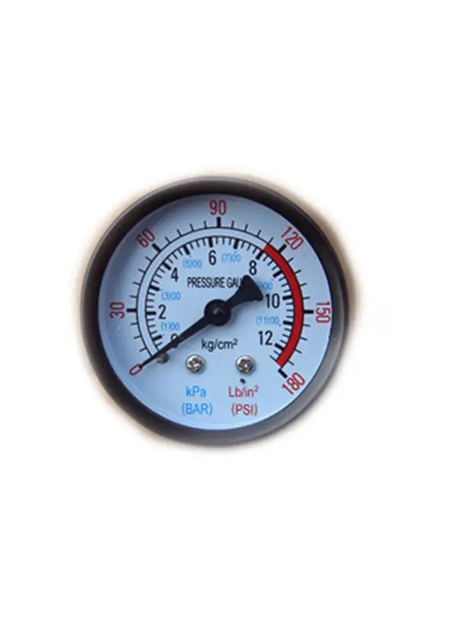 1pc 0 180 PSI 12 Bar Air Pressure Gauge Heavy Duty Metal Construction Dual Scale - Image 1