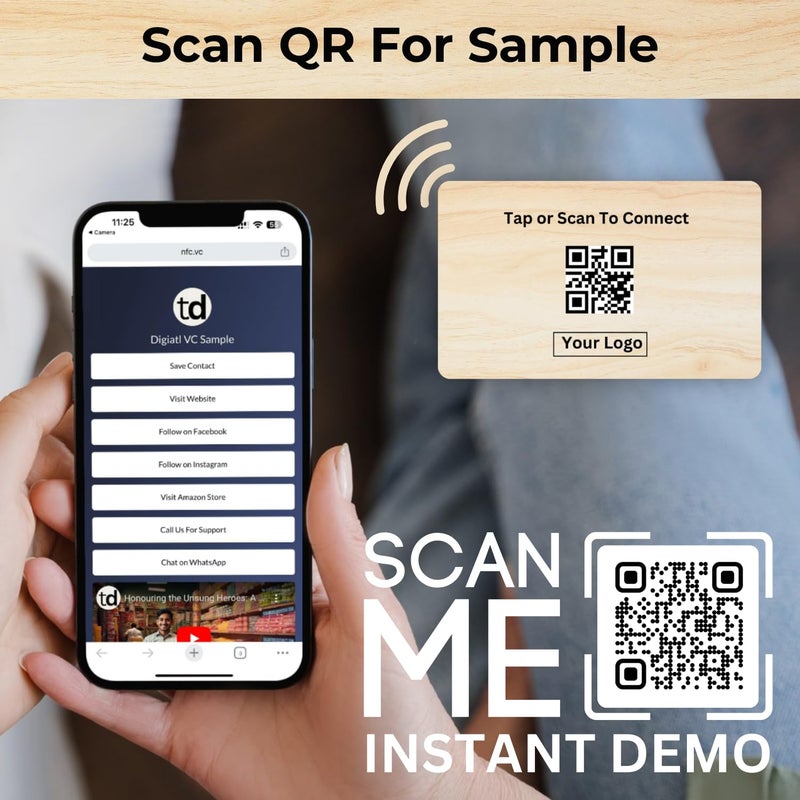 Tinydabba NFC & QR-Enabled Business Card | Smart Digital Visiting Card for Instant Contact Sharing | Lifetime Free | Dashboard Access (Custom Wooden) - Image 5