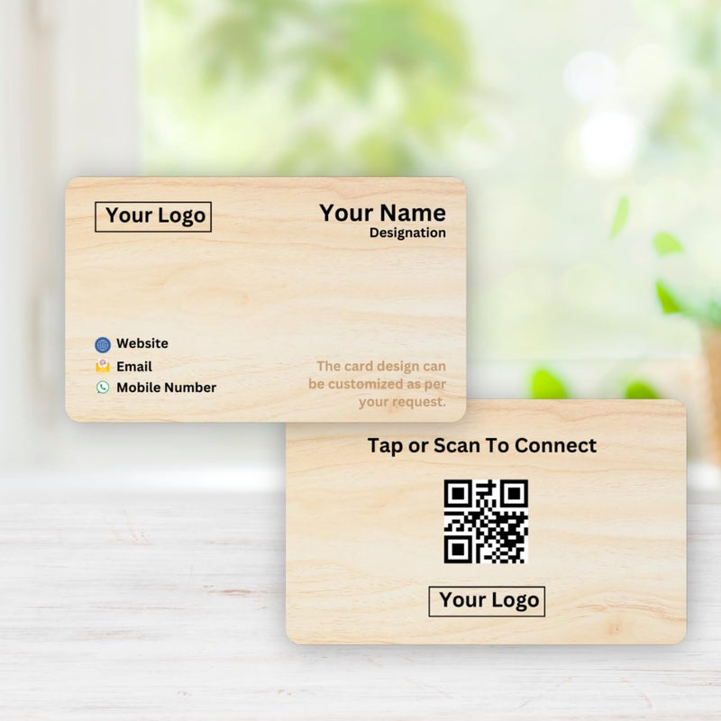 Tinydabba NFC & QR-Enabled Business Card | Smart Digital Visiting Card for Instant Contact Sharing | Lifetime Free | Dashboard Access (Custom Wooden) - Image 1