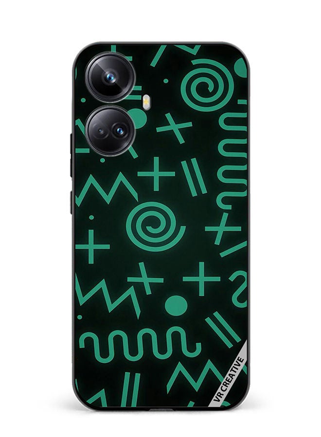 VR CREATIVE غطاء حماية لجهاز Realme 10 Pro Plus بتصميم أشكال هندسية تجريدية متعددة الألوان - Image 1