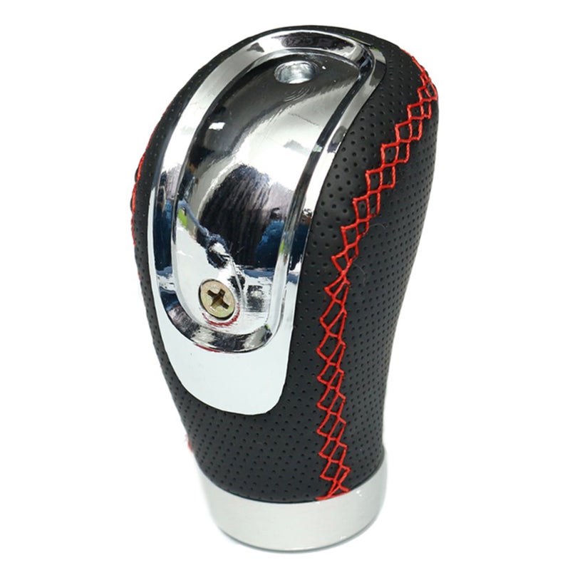 5 6 Speed Black PU Leather Manual Car Gear Shift Knob Shifter Lever Handle Stick Universal with 3 Caps - Image 2