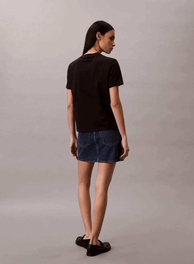 Calvin Klein Black Classic NYC Logo T-Shirt for Women | Best Price UAE