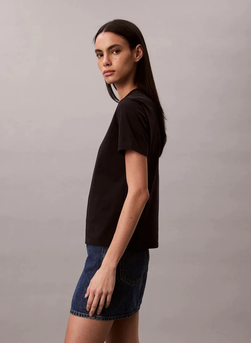 Calvin Klein Black Classic NYC Logo T-Shirt for Women | Best Price UAE