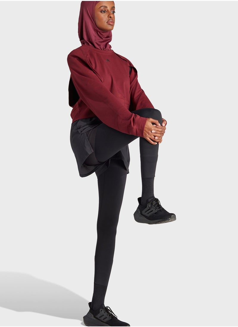 Adidas - Power Aeroready Crop Cover-Up Sweatshirt - Image 1