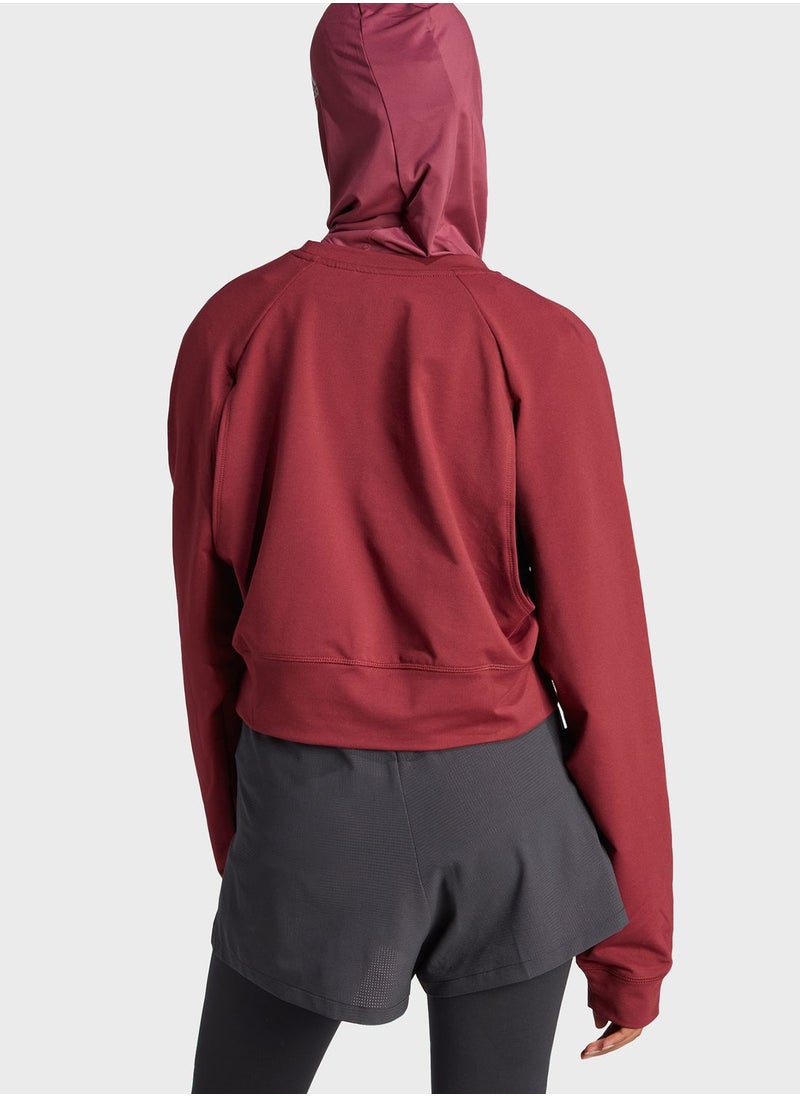 Adidas - Power Aeroready Crop Cover-Up Sweatshirt - Image 1