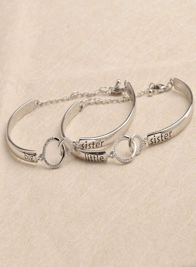 BNQL Sorority Big Sister Little Sister Bracelets Set Sisters Gift CZ Interlocking Circles Jewelry (big little sister bracelet set S) - Image 3
