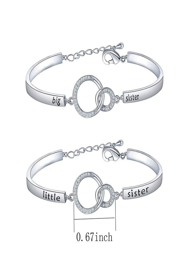 BNQL Sorority Big Sister Little Sister Bracelets Set Sisters Gift CZ Interlocking Circles Jewelry (big little sister bracelet set S) - Image 2