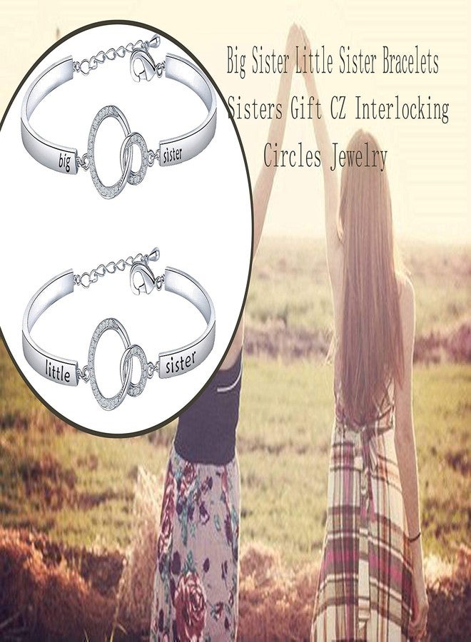 BNQL Sorority Big Sister Little Sister Bracelets Set Sisters Gift CZ Interlocking Circles Jewelry (big little sister bracelet set S) - Image 5