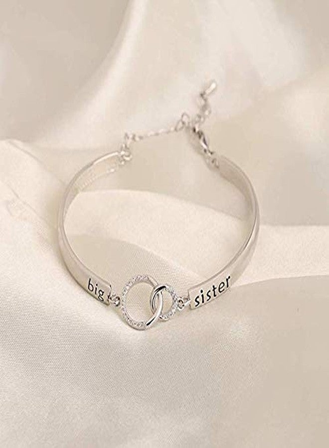 BNQL Sorority Big Sister Little Sister Bracelets Set Sisters Gift CZ Interlocking Circles Jewelry (big little sister bracelet set S) - Image 4