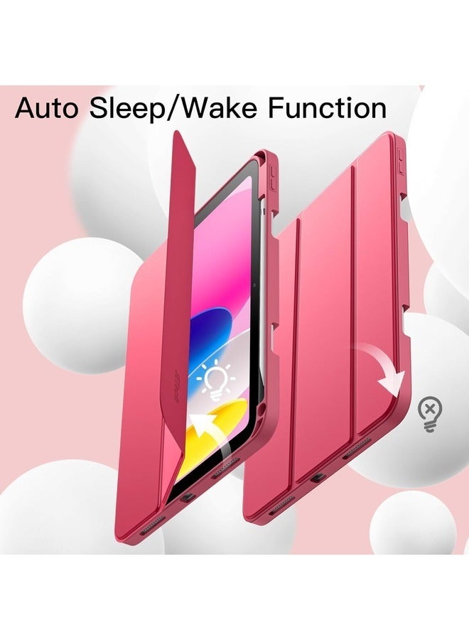 ELTRAZONE Pink iPad Air 11 Inch (M2) 2024 Case – Trifold Stand Smart Cover with Auto Wake and Pencil Holder - Image 5