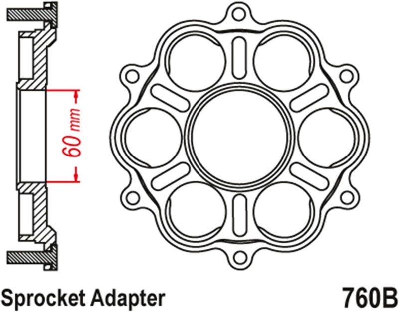 Yurefax Motorcycle Rear Sprocket Adapter - Red - Image 2