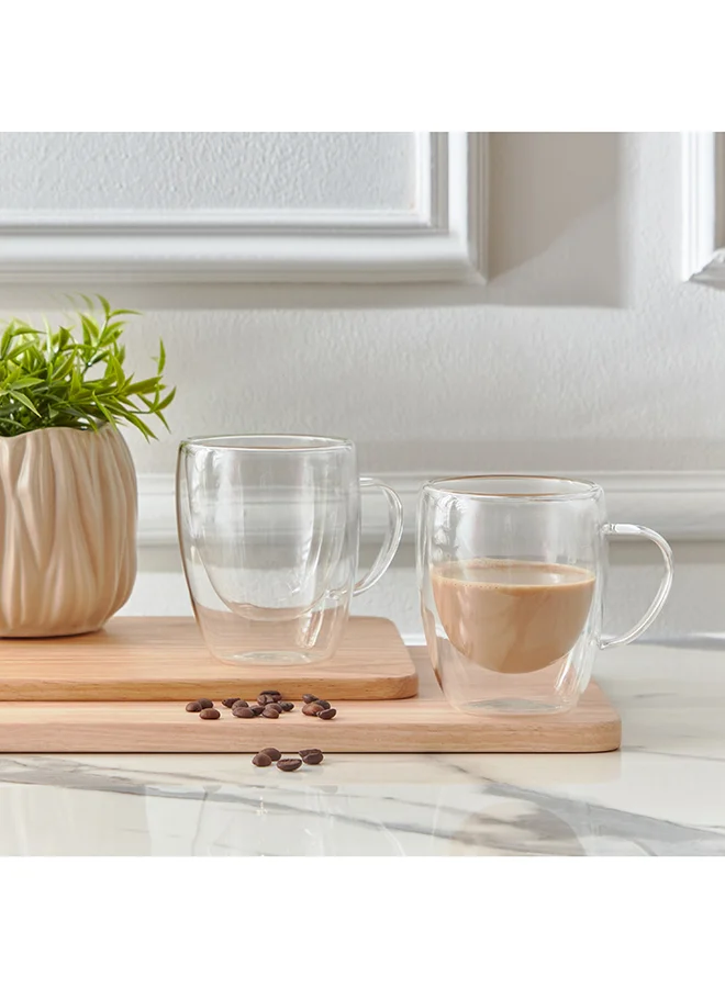 Home Box Sip Savor 2-Piece Double Wall Mug Set 300 ml