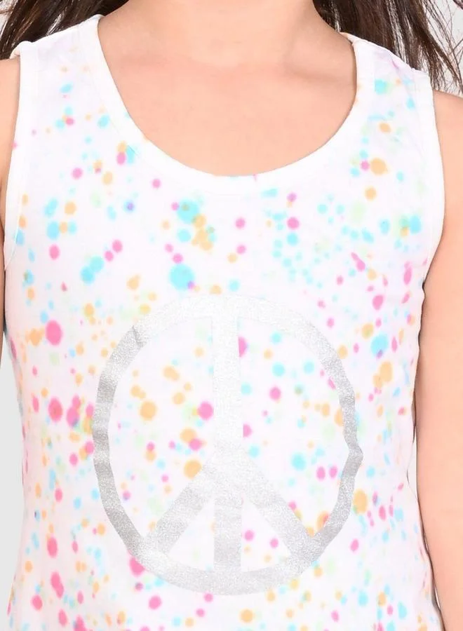 بونكيدز Regular Fit Printed Multicolour Cotton Sets For Girls Round Neck Flat Collar Pull On 100 % Cotton