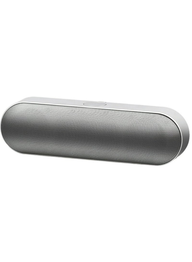 Wireless speaker supports Bluetooth, TF, USB, AUX connection, silver color - Image 1