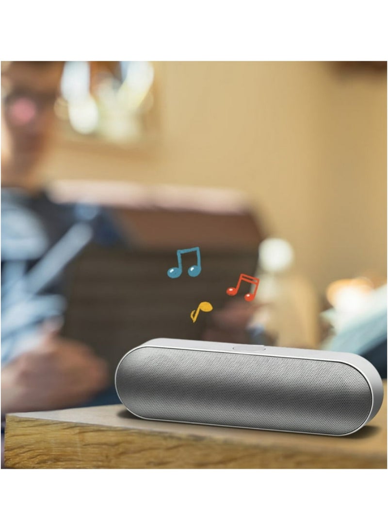 Wireless speaker supports Bluetooth, TF, USB, AUX connection, silver color - Image 4