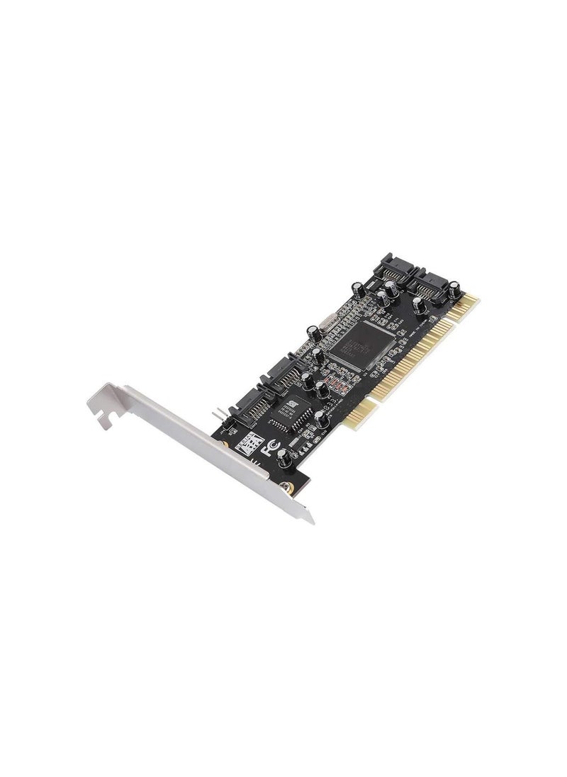 Generic - PCI to 4 Port SATA RAID Card, 1.5Gbps Sil3114 Computer Internal Chipset RAID Controller Card, Support for Windows 98SE/Me/2000/XP/NT 4.0/XP 64 bit/Vista/Linux/Netware OS - Image 1