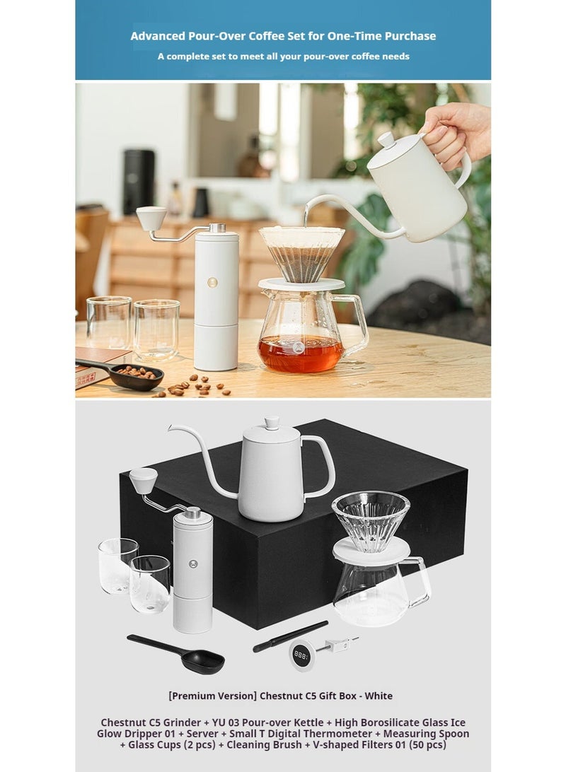 TIMEMORE Chestnut C5 Pour-Over Coffee Gift Set – Premium Edition (White) - Image 2