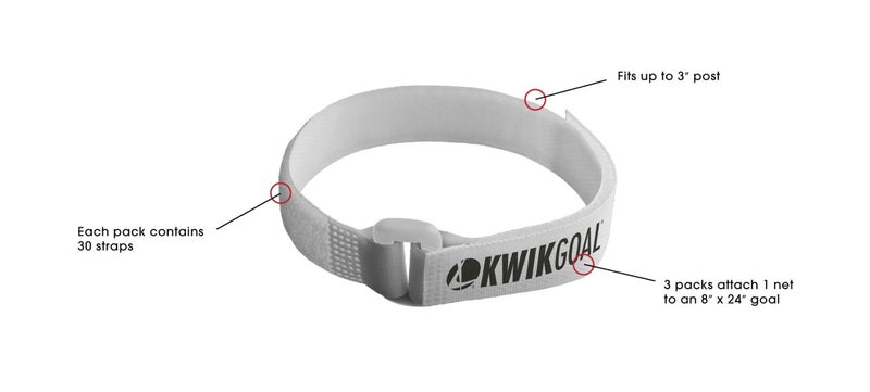 Kwik Goal أحزمة تثبيت الشبكة من كويك غول (عبوة من 30 حزام)، أبيض - Image 5