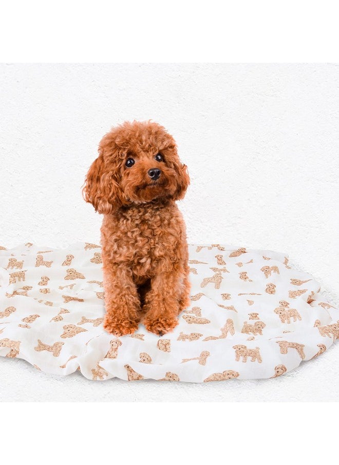 LifeTree - Baby Swaddle Blankets Dog, 70% Viscose Bamboo And 30% Cotton Muslin Swaddle Blankets Boys Girls Swaddling Wrap Receiving Blanket Neutral For Newborn, Large 47" X 47", Poodle Puppy - Image 1
