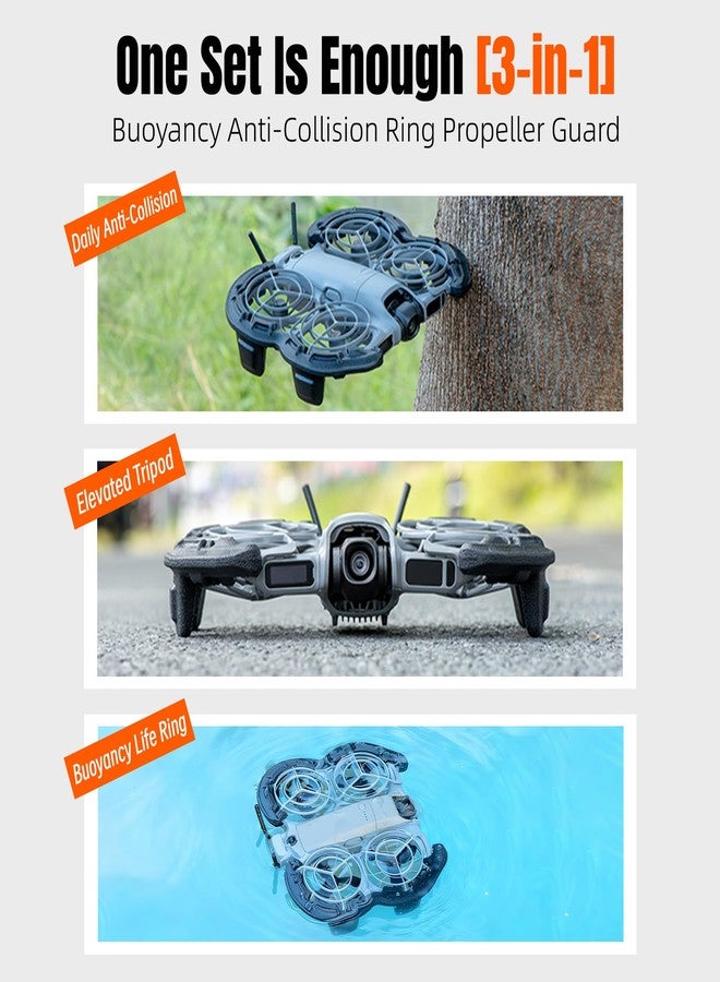 BTG Floating Propeller Guard Bumper for DJI Neo 2 Accessories Anti-Collision Prop Bumper Protective Cover Ring Impact Protectors(Black) - Image 3