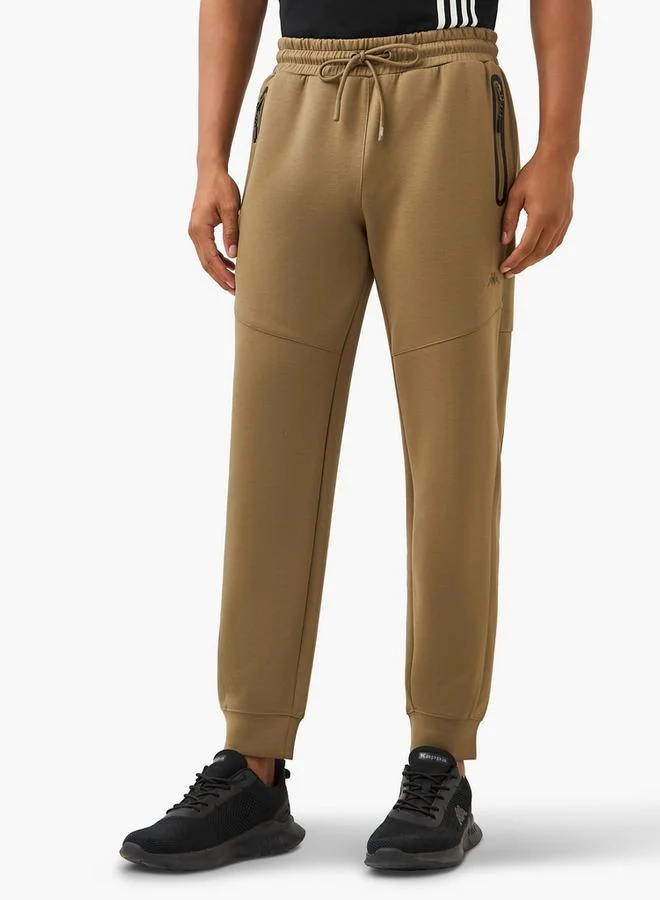 Kappa Logo Embroidered Joggers with Zip Pockets and Drawstring Closure