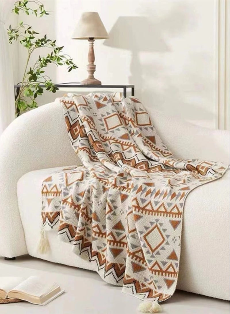 Kutis 1-Piece Lightweight All Season Single Size Blanket Sofa Blanket Summer Blanket Acrylic Fiber 170x130 Centimeter - Multicolor - Image 1