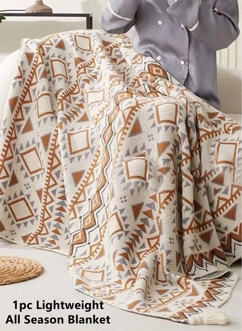 Kutis 1-Piece Lightweight All Season Single Size Blanket Sofa Blanket Summer Blanket Acrylic Fiber 170x130 Centimeter - Multicolor - Image 2