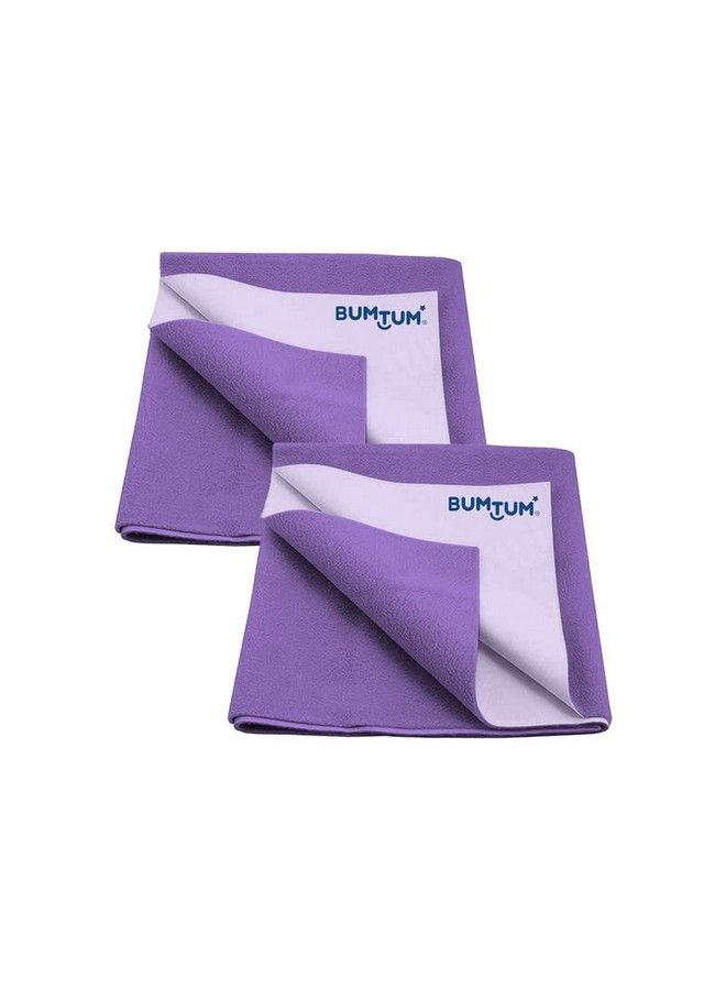 Bumtum Baby Dry Sheet Waterproof Soft Fleece Baby Bed Protector ; Anti Bacterial & Odour Free ; Extra Absorbant Reuseable & Washable (Lilac Large Size 100 * 140Cm Pack Of 1) - Image 2