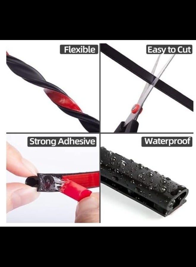 19.7 Feet Self-Adhesive Rubber Weather Stripping Door Seal, Soundproofing D-Shape Insulation Strip for Doors and Windows, Gap Blocker (Black) - Image 4
