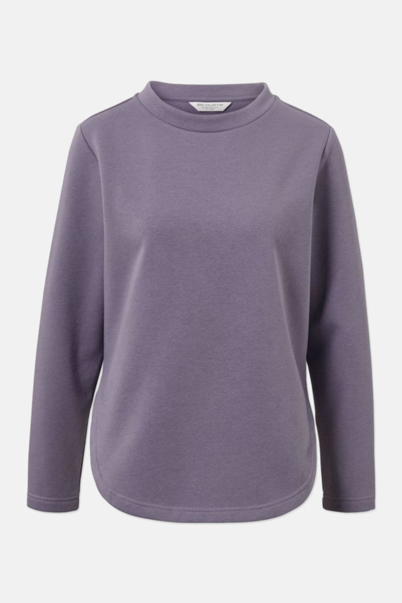 Tchibo Women Long Sleeves Solid Pajama Top, Purple  - Image 2