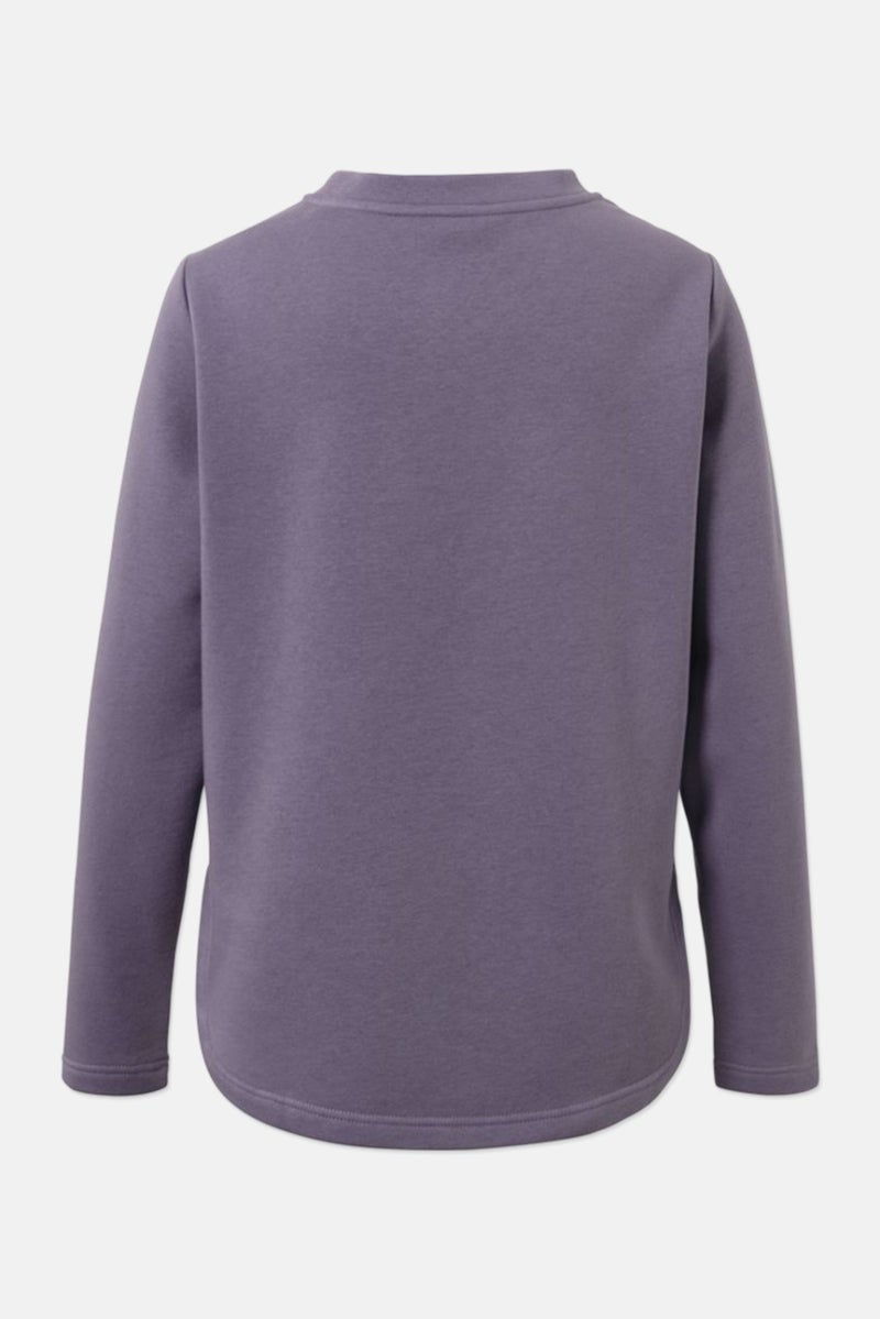 Tchibo Women Long Sleeves Solid Pajama Top, Purple  - Image 3