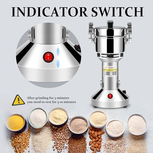 INSELY 150g Grain Mill, flour mill grinder for home, Electric Stainless Steel Grain Grinder for Wheat, Spices, coffee,Corn and Other Dry Food Grinders for Kitchen - Image 4