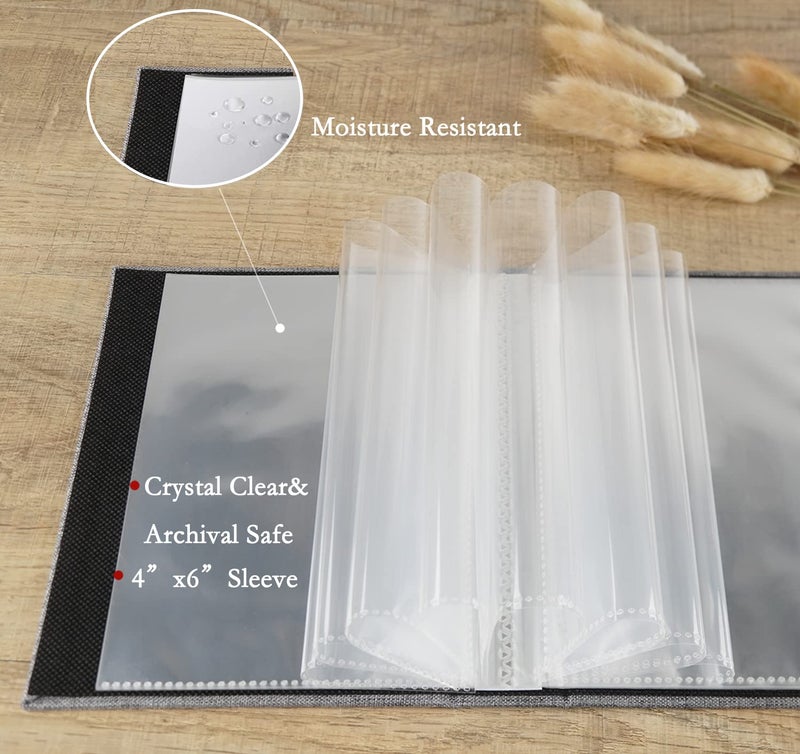 Artmag Mini Photo Album 4x6 50 Pockets 2 Pack  Linen Cover with Front Window Album Hold 100 Vertical Photos for Family Wedding Baby Children (Teal) - Image 4