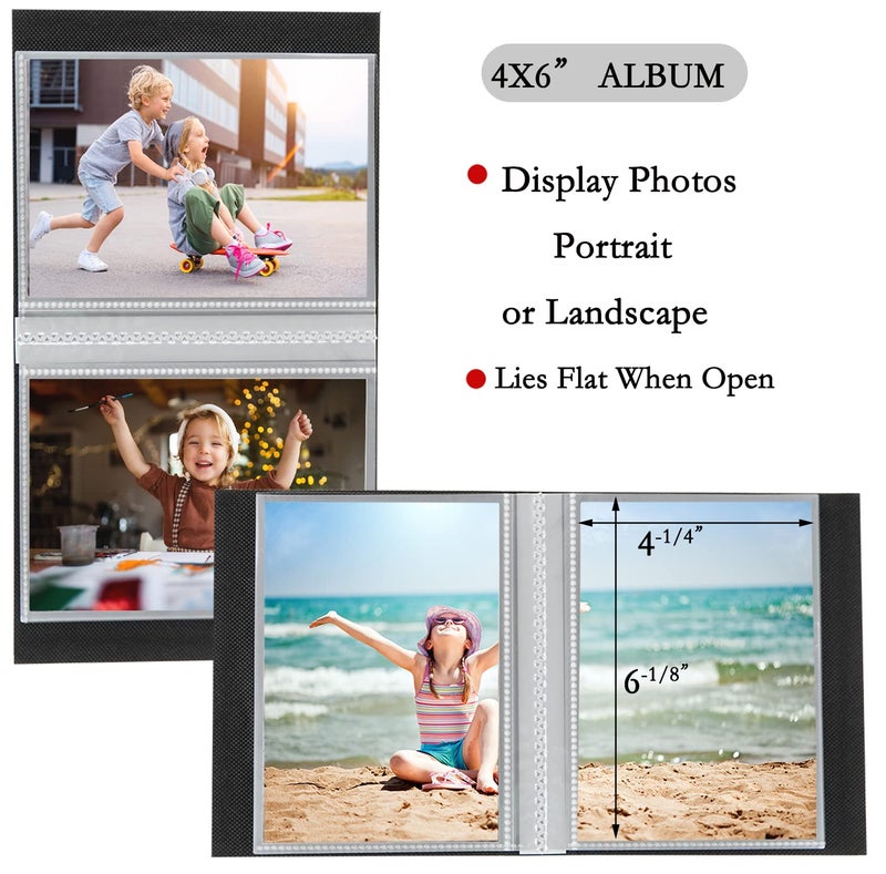 Artmag Mini Photo Album 4x6 50 Pockets 2 Pack  Linen Cover with Front Window Album Hold 100 Vertical Photos for Family Wedding Baby Children (Teal) - Image 5