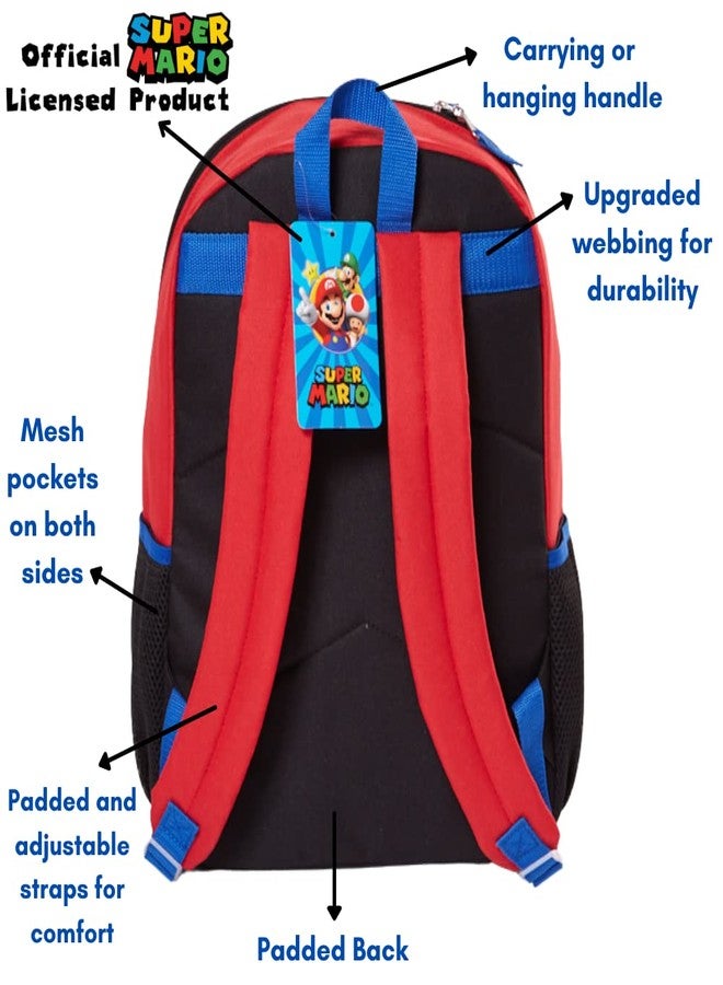 RALME Super Mario Backpack with Lunch Box Set for Boys & Girls, 16 inch, Value Bundle - Image 5