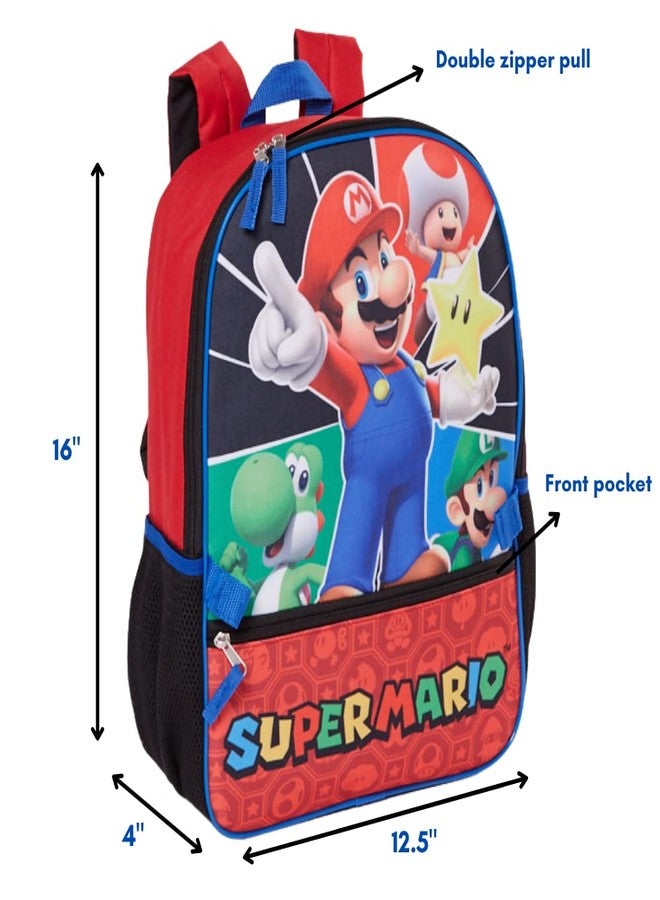 RALME Super Mario Backpack with Lunch Box Set for Boys & Girls, 16 inch, Value Bundle - Image 3