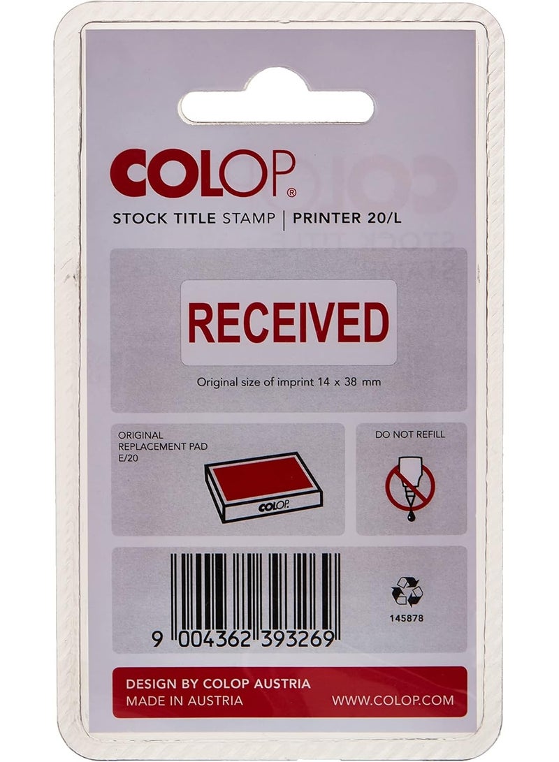 Colop Phrase Stamp 14X38Mm ''RECEIVED'' In A Blister - Image 2