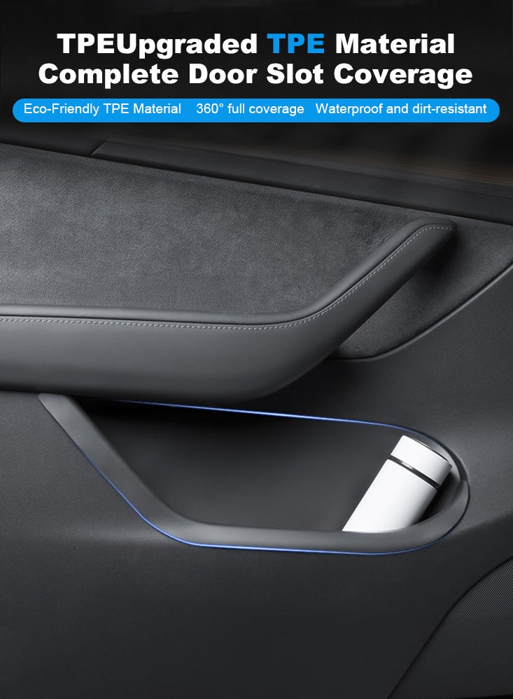Perfii Tesla Model Y Car Door Tray Cover - Eco Friendly and Waterproof Car Door Storage Tray Cover, Interior Car Accessories - Image 2