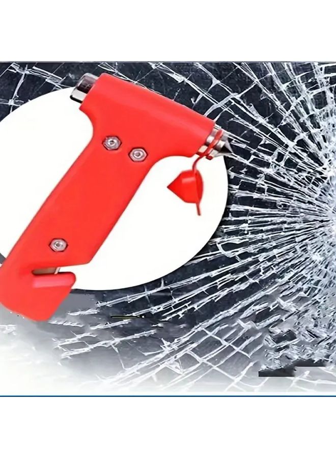 1 Pcs Heavy Duty Emergency Car Window Breaker Hammer Red Escape Tool With Safety Breaker For Vehicle Door Window Access Trucks SUVs RVs Sedans Compact Survival Gear For Car Accident Escape Panic Situations - Image 3