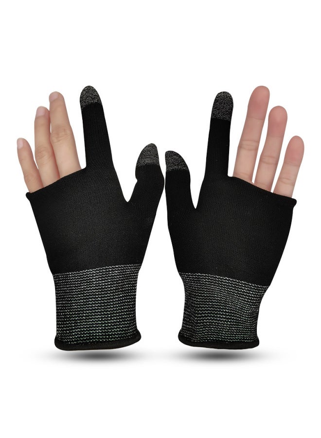 2023 Two-finger Touch Screen Gloves Eat Chicken Hand Swimming Finger Sleeve Breathable Labor Gloves Silver Fiber Game Aid-Product Color:Two Finger Cuff - Image 1