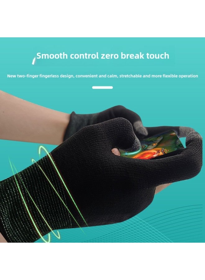 2023 Two-finger Touch Screen Gloves Eat Chicken Hand Swimming Finger Sleeve Breathable Labor Gloves Silver Fiber Game Aid-Product Color:Two Finger Cuff - Image 4