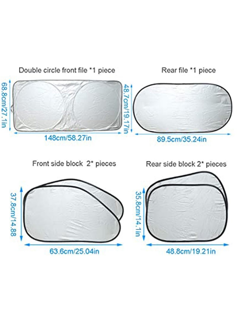 Y&D Windscreen Sun Shade Set Silver Reflective Protector Car Your Family Baby Kids and Pets from the car windows protect your children pets  - Image 3