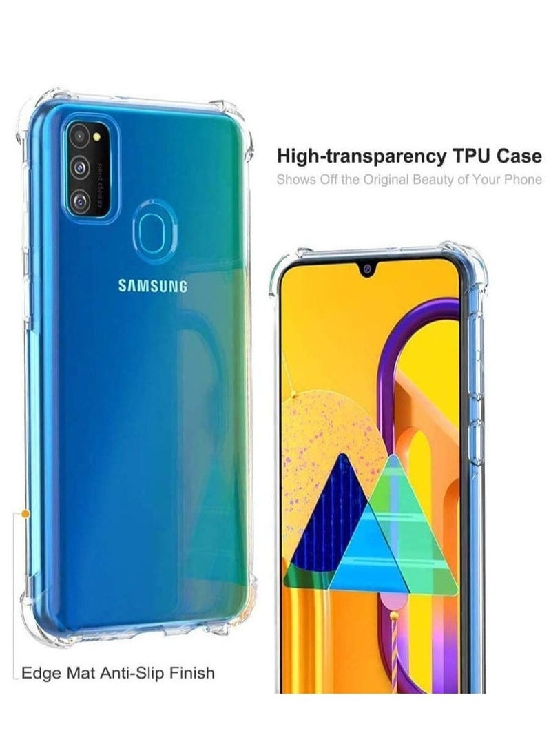 Raxoom Samsung Galaxy M30S Case Cover Protective Shock Absorption Bumper soft Transparent Case (Clear) - Image 2
