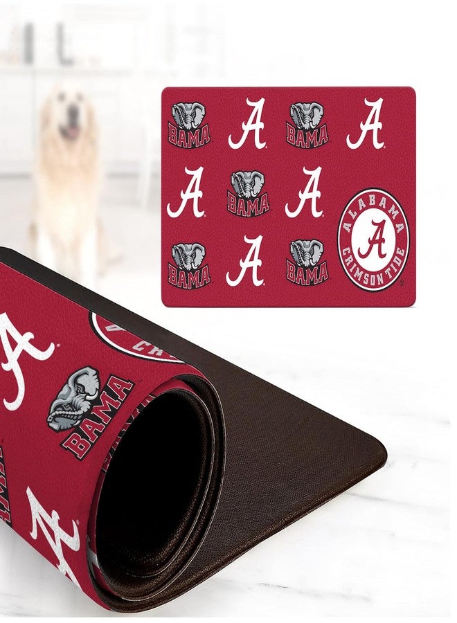 ShopInstaPets Alabama Crimson Tide Officially Licensed Food and Water Mat for Dogs and Cats | 18" x 29" | Non-Slip | Water-Proof - Image 1