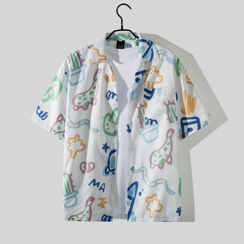 Cartoon Duck Couple Casual Beachwear Set 1307 Top  - Image 4