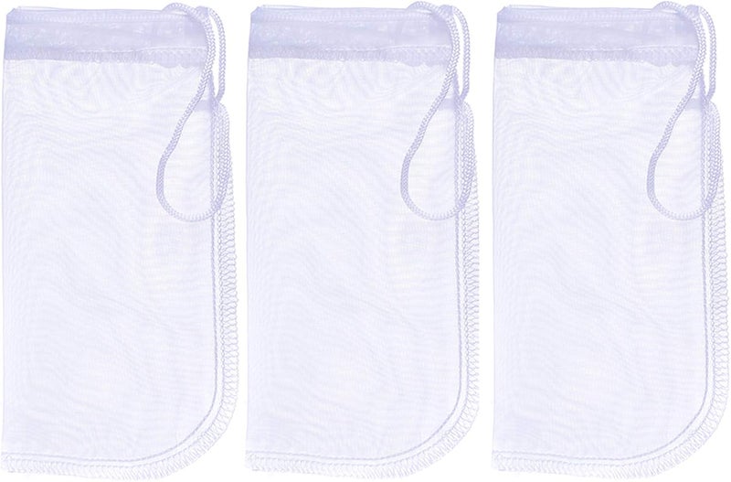 ALEGI Media Filter Bag Aquarium Extra Fine,Reusable 180 Micron Drawstring Mesh Filter Bags for Very Fine Resins Filter (7.5"*3.6" (3 Pack)) - Image 1