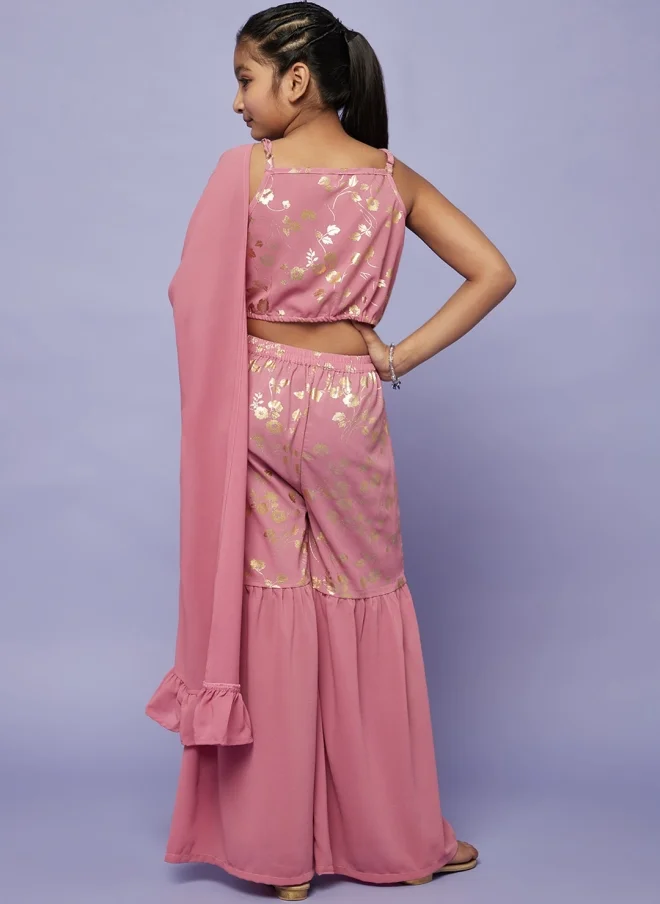 AKS  Pink 3-Piece Ethnic Set for Girls for Women | Best Price UAE