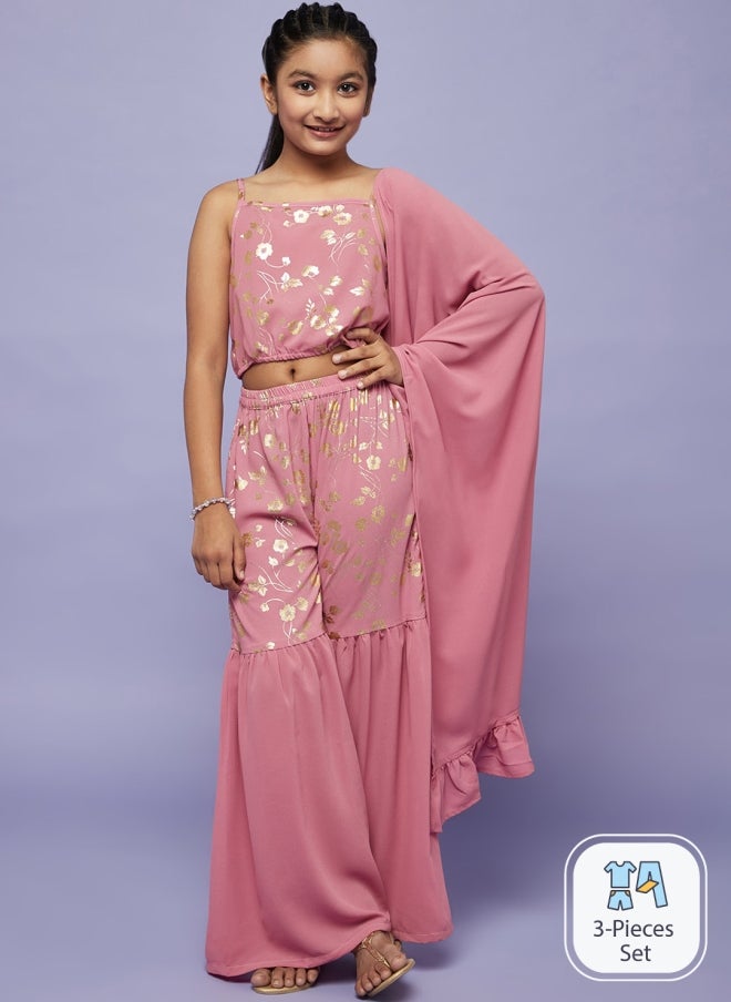 أيه كيه إس طقم بناتي عرقي وردي من  قطع - Image 1